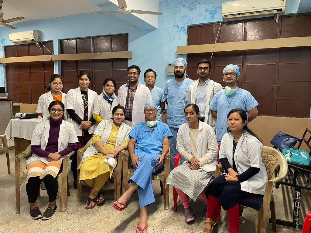 Dr Milind Kirtane with the ENT department at Guwahati Medical College during one of his visits as mentor for cochlear implant surgeries (26th November 2021)