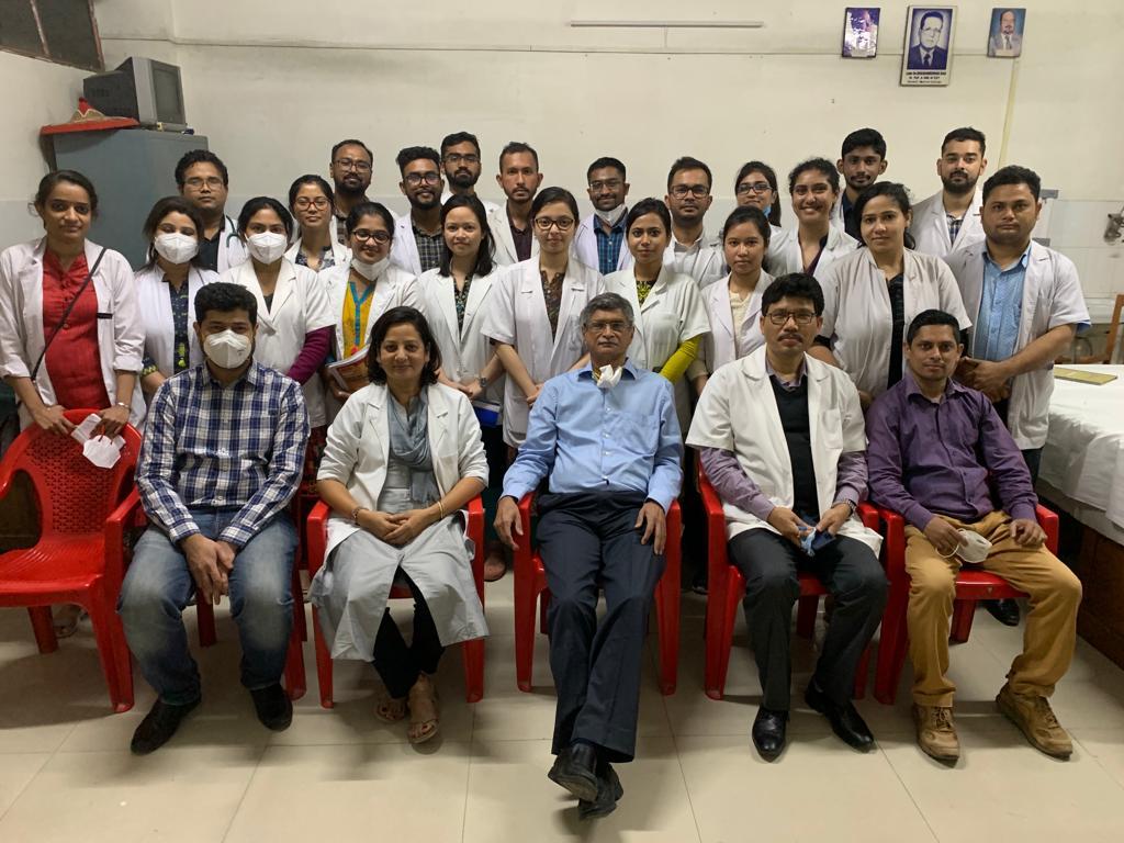 Dr Milind Kirtane with the ENT department at Guwahati Medical College during one of his visits as a mentor for cochlear implant surgeries (26th November 2011)